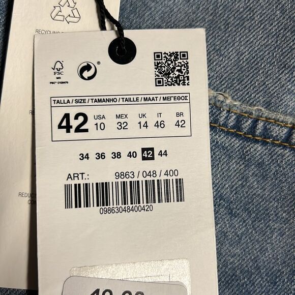 ZARA | Blue | ZW THE DISTRESSED CIGARETTE RELAXED JEANS - Picture 10 of 11